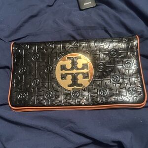 Tory Burch Black and Gold Clutch